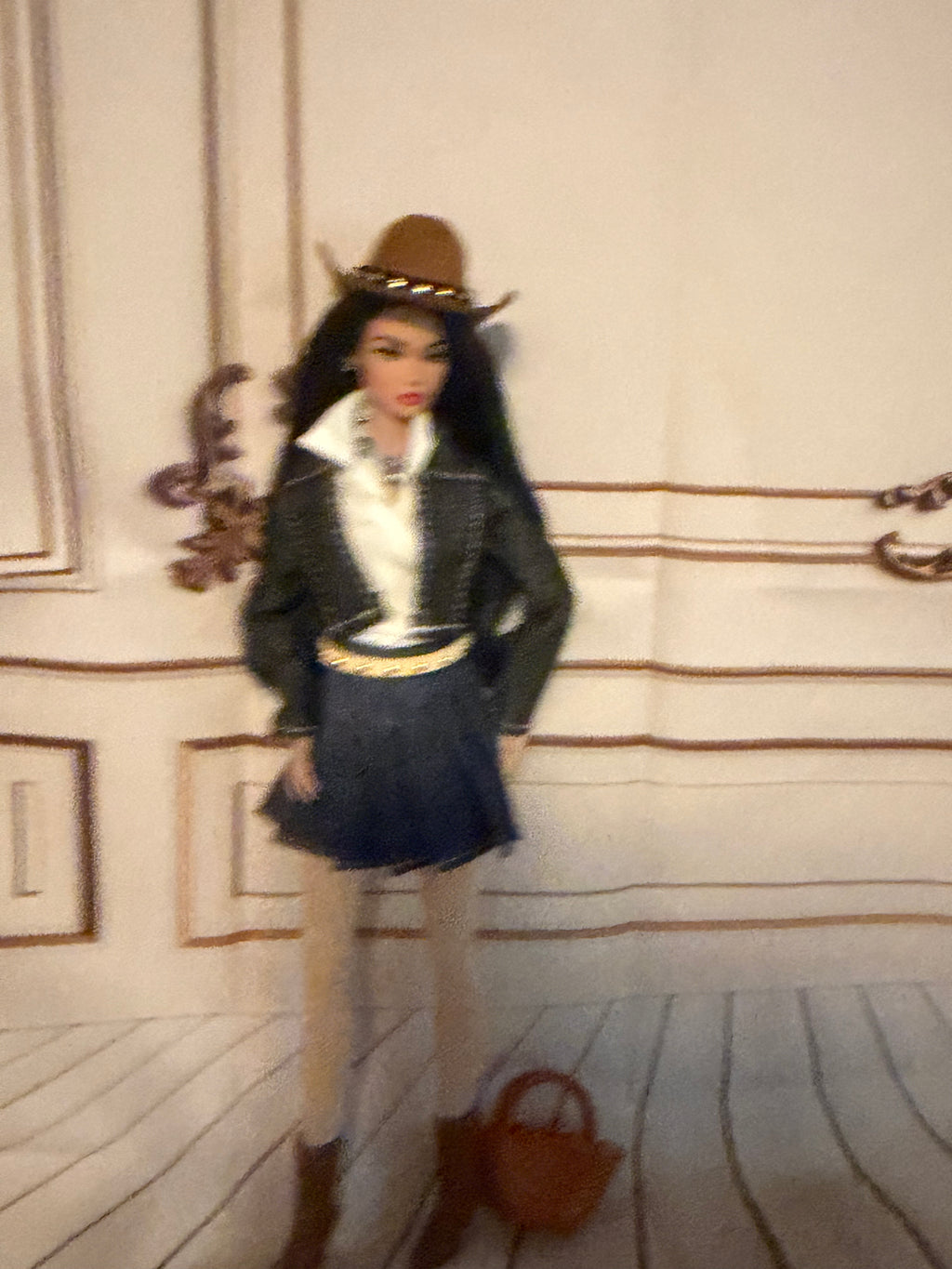 New Jean jacket, white top, blue dream skirt, and put accessories and free gift 🎁