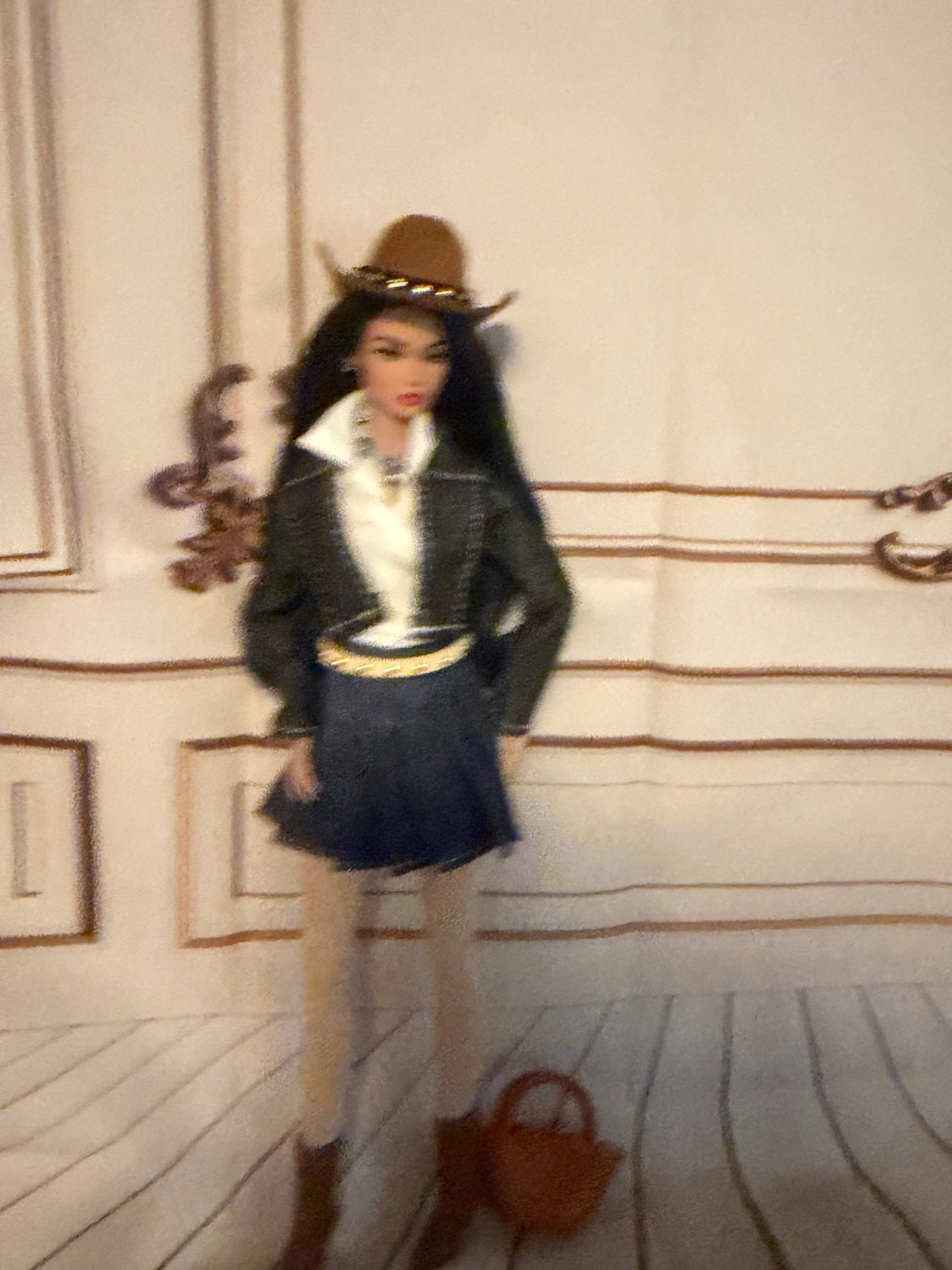 New Jean jacket, white top, blue dream skirt, and put accessories and free gift 🎁