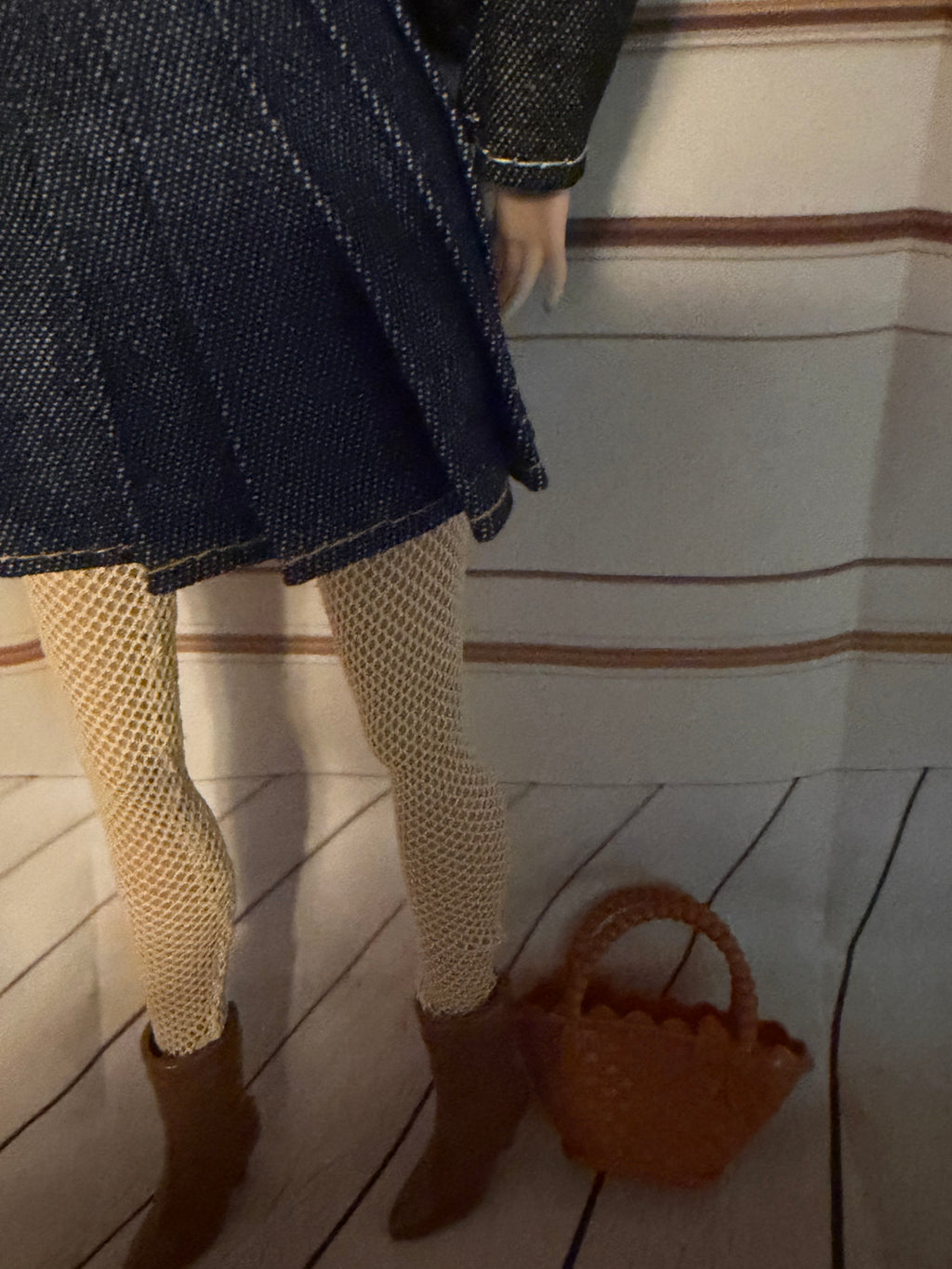 Blue Jean Jacket, white top blue Jean skirt this this item is a complete outfit and includes a free gift 🎉