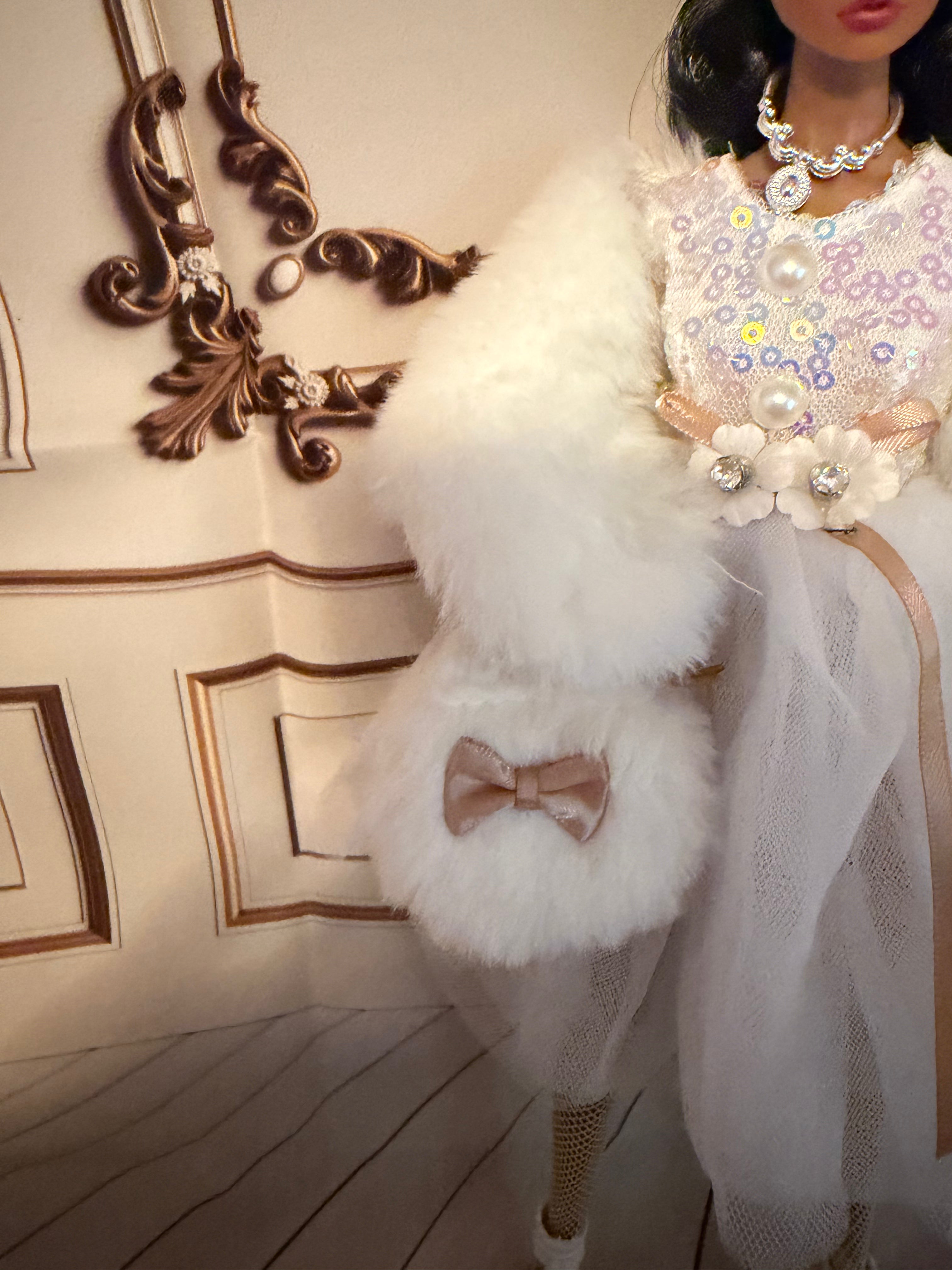White dress with white shawl, accessories, it’s a complete outfit with a free gift 🎉